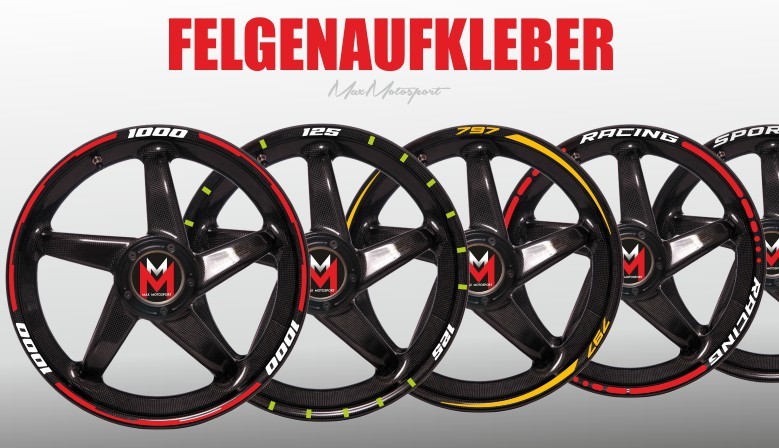 MAX Motosport - Felgenaufkleber für Sportmotorräder